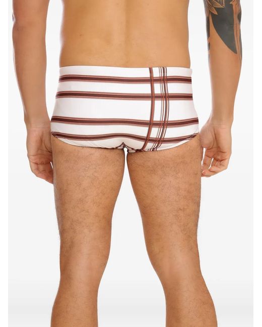 Amir Slama Pink Plaid-Pattern Swim Briefs for men