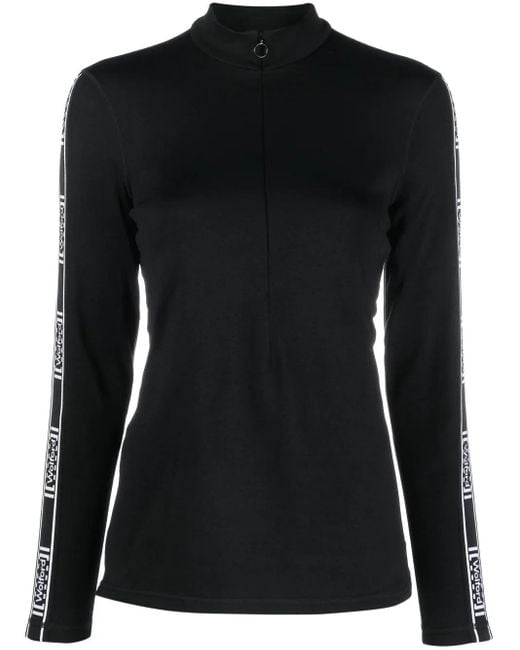 Wolford Black Thermal Logo-Trim Top