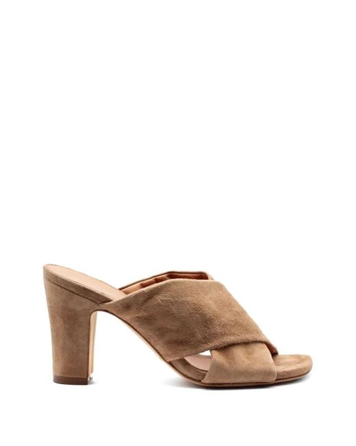 Julie Dee Brown Criss-Cross Suede Sandals