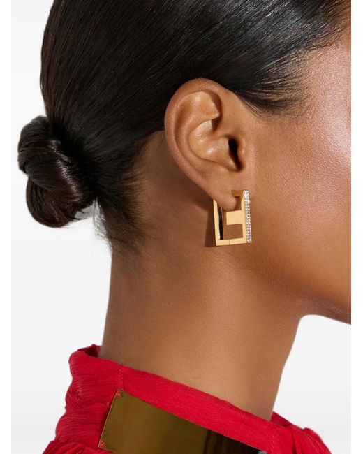 Elisabetta Franchi Black Earrings With Rhinestones