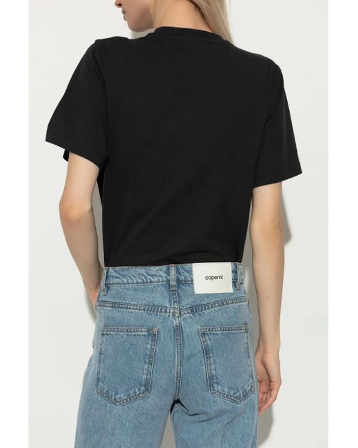 Coperni Black Logo-Print Bodysuit