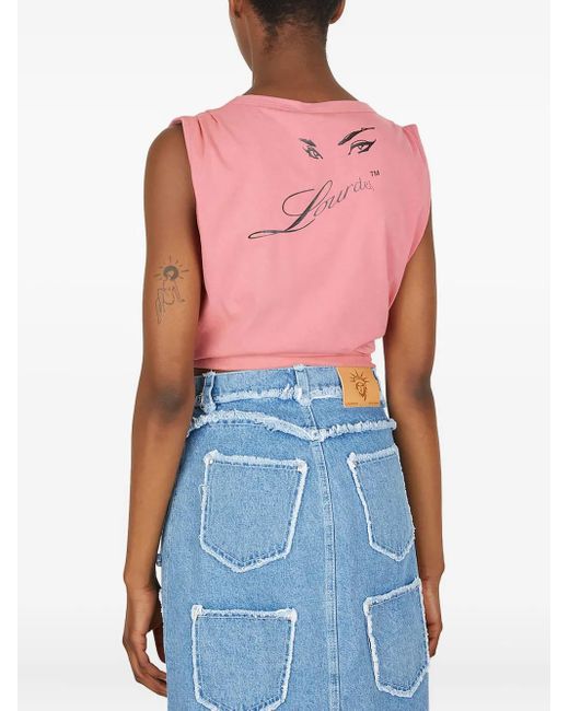 Lourdes Blue Crop Top