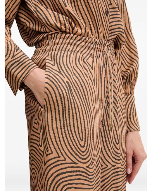 MARC AUREL Natural Patterned Trousers