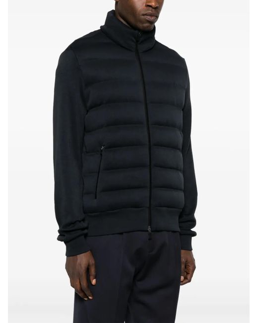 Herno Blue Funnel-Neck Padded Jacket for men