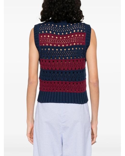 Ganni Blue Top Aus Recyceltem Baumwollgemisch