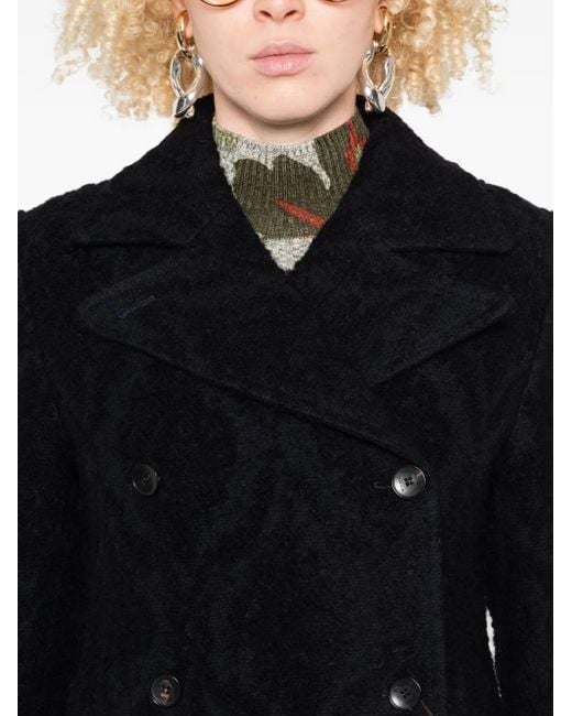 Etro Black Double-Breasted Coat