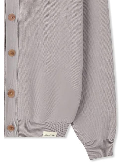 MAN ON THE BOON. Gray Drop-Shoulder V-Neck Cardigan for men