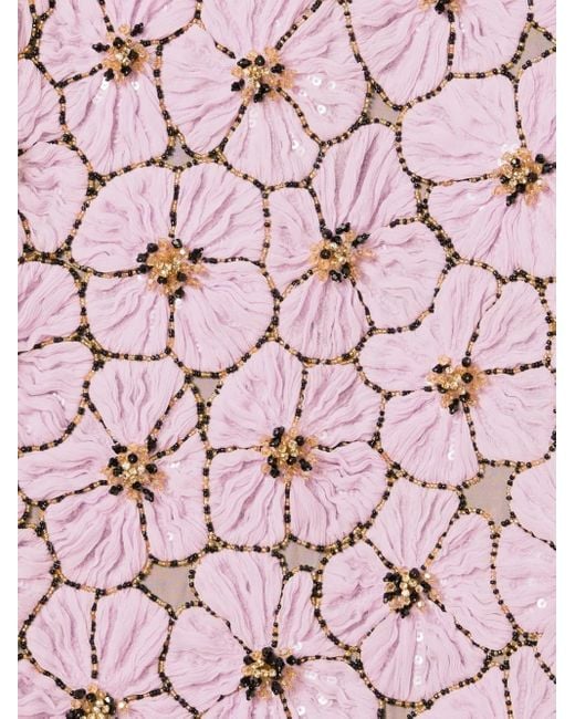 LaDoubleJ Pink Embroidered Floral Mini Day Dress