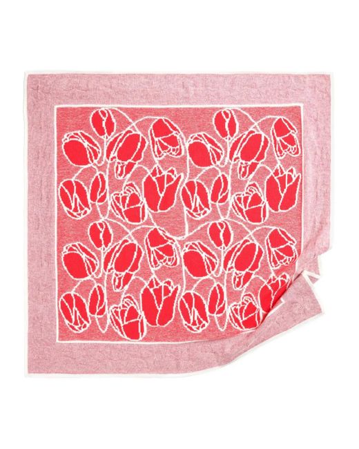 Barrie Pink Floral-Motif Scarf