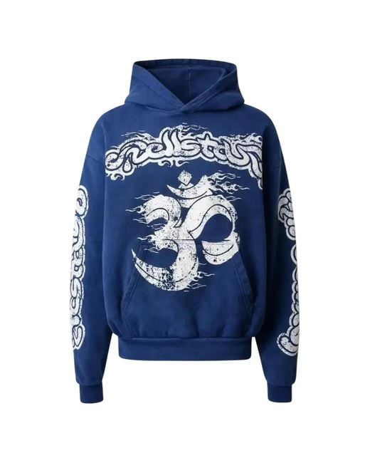 HELLSTAR Blue Yoga Hooded Sweater for men