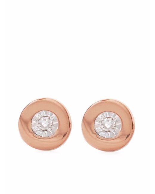 Monica Vinader Pink Linear Diamond Stud Earrings
