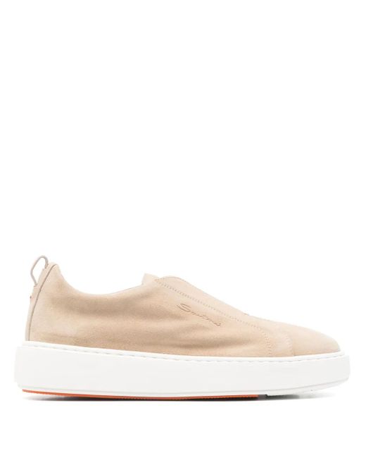 Santoni Natural Suede Sneakers