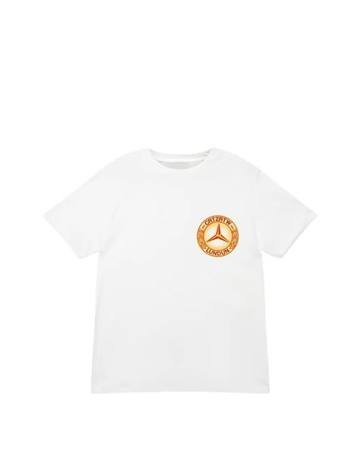 corteiz White Benz Graphic T-Shirt for men