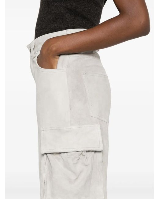 Salvatore Santoro White Suede Cargo Trousers