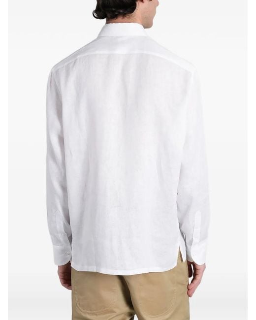 Junya Watanabe White Graphic-Print Button-Down Cotton Shirt for men