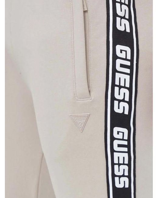 Guess White Logo-Tape Track Pants for men