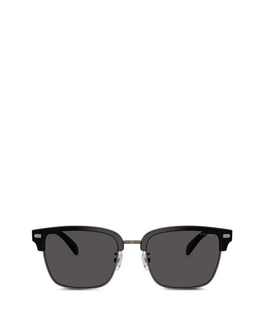 COACH Gray Rivet Retro Browline-Frame Sunglasses for men