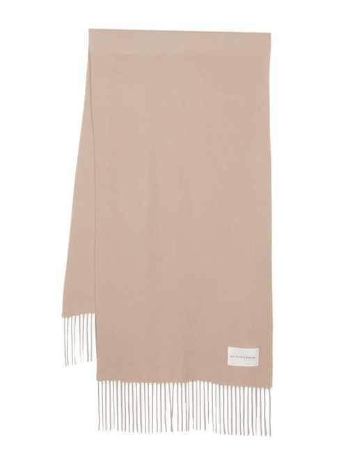 By Malene Birger Fringed Wool Scarf in Natural | Lyst