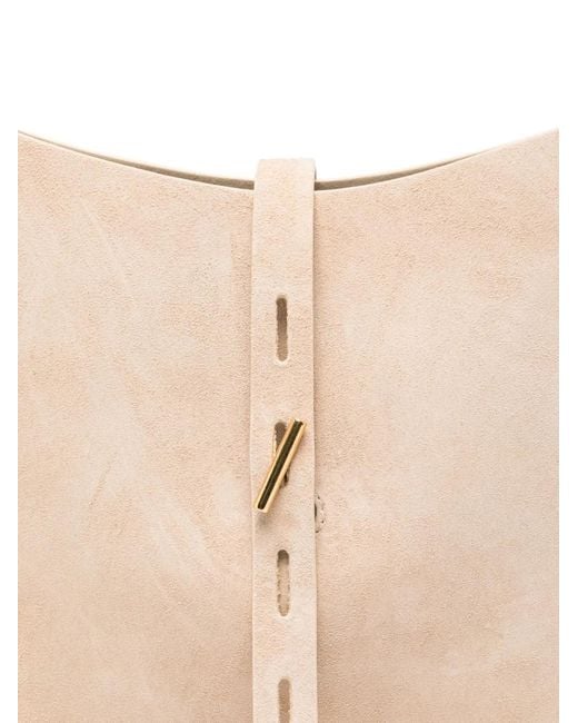 MINOBOSSI White Liz Suede Shoulder Bag