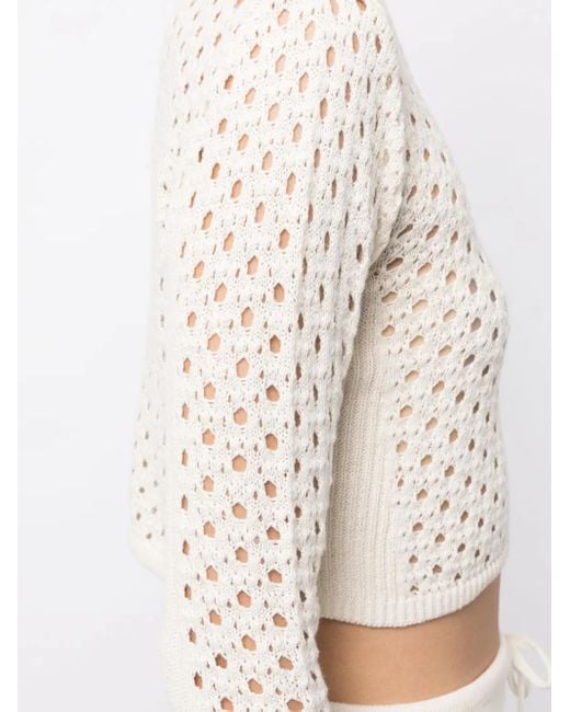 Jersey Ria de ganchillo Cashmere In Love de color White