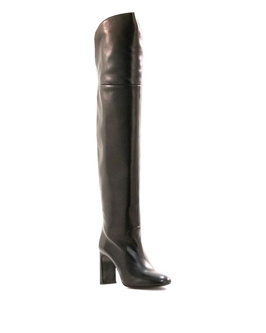 Stuart Weitzman Black 85Mm Leather Boots