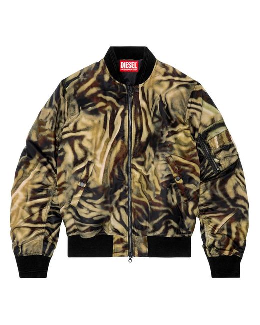 DIESEL Black J-Dublee Abstract-Print Bomber Jacket for men