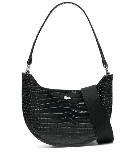 Lacoste Black Small Chantaco Half Moon Bag