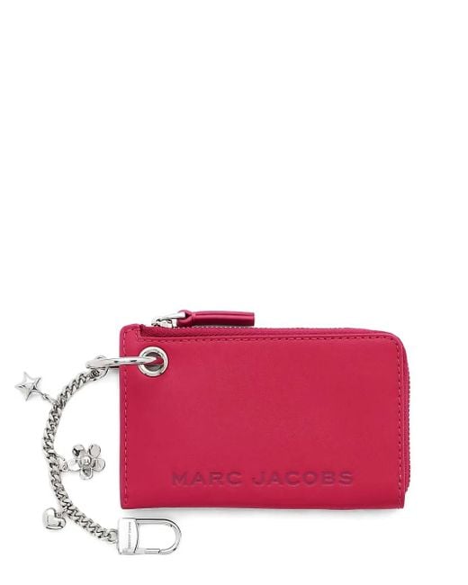 Marc Jacobs Red Top-Zip Charm Wallet