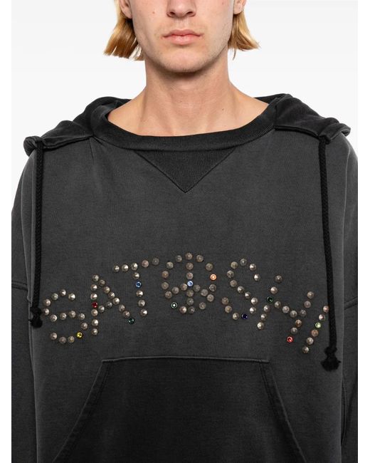 Satoshi Nakamoto Black Embellished Hoodie for men