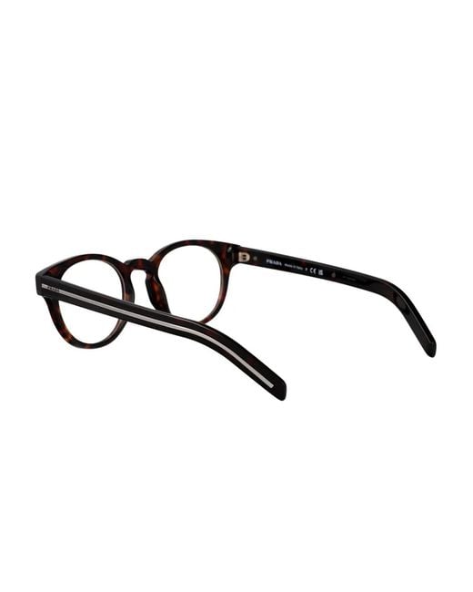 Prada Brown Tortoiseshell Frame Optical Glasses for men