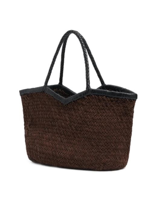 Bimba Y Lola Brown Grand Sac À Main En Cuir À Design Tressé Couleur Chocolat
