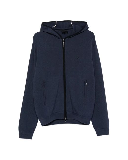 Emporio Armani Blue Zip-Up Hoodie for men