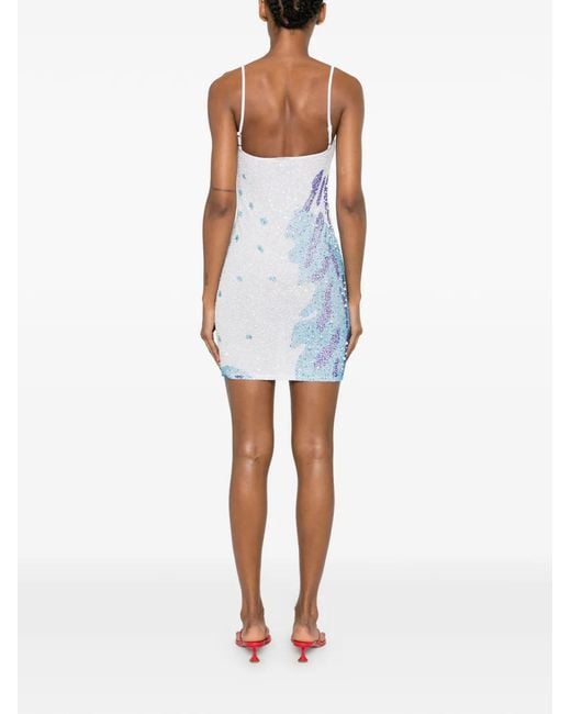 Leslie Amon Blue Sequin-Embellished La Surf Dress