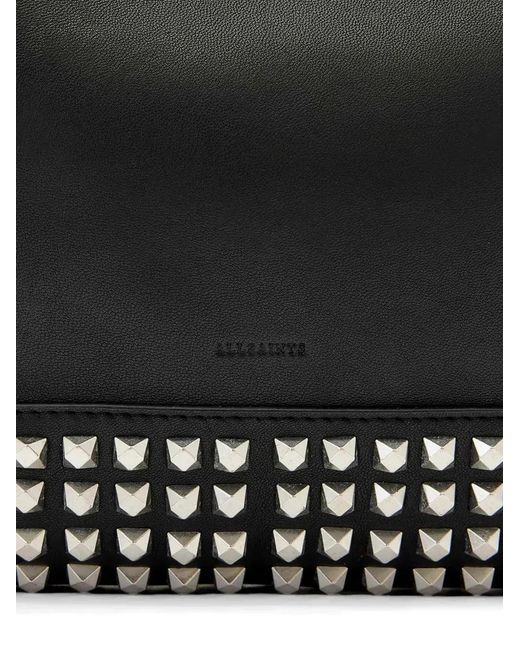 AllSaints Black Asha Studded Shoulder Bag