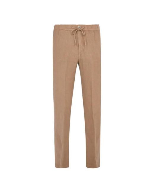 120% Lino Natural Pantalon À Lien De Resserrage for men