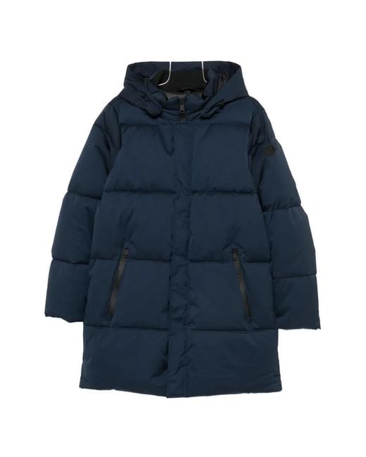 SERGIO MORETTI FIRENZE Blue Logo-Patch Padded Jacket for men