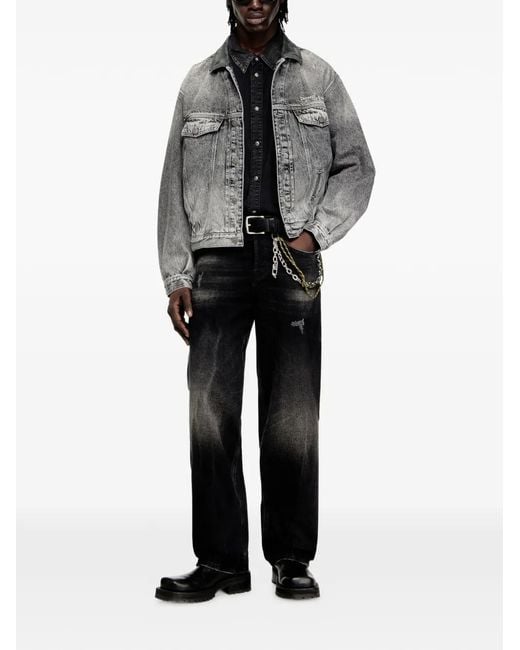 ジャケット・アウター diesel leather collar denim jacket Y2K DIESEL D-Denver Collar Denim Jacket in Gray | Lyst