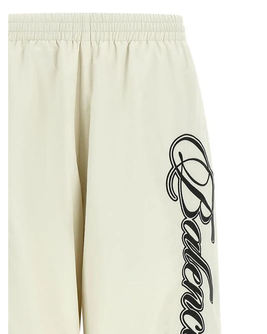 Balenciaga White Cursive Reversible Track Pants