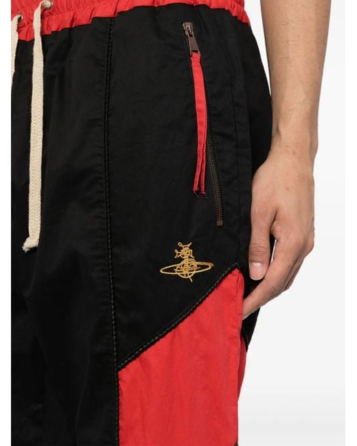 Vivienne Westwood Black Orb-Embroidery Cotton Track Pants for men