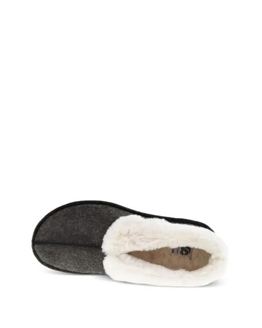 Clarks Gray Step Flowllow Faux-Fur Trim Slippers