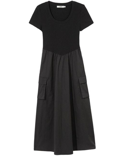B+ AB Black Short-sleeve Cargo Dress