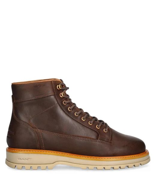 Gant Brown Lace-Up Lug-Sole Boots for men
