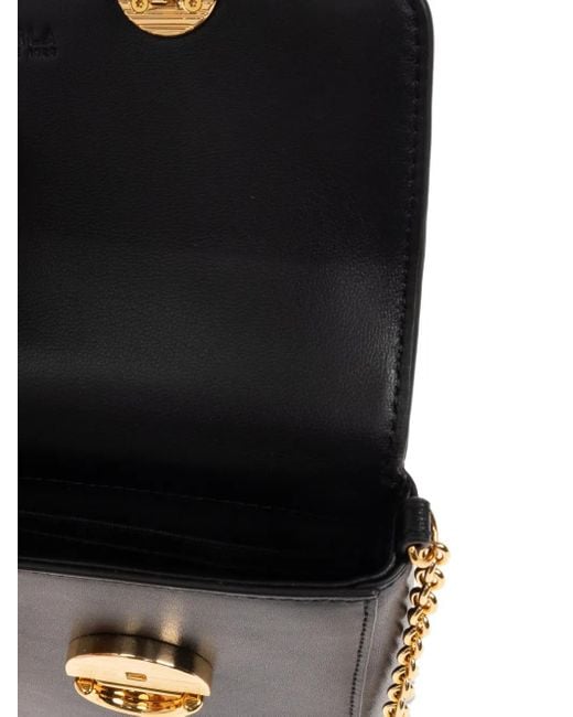 Furla Black Chain-Strap Flap Tote Bag