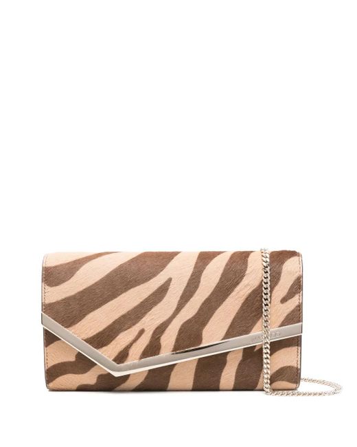 Bolso de mano Emmie con motivo de cebra Jimmy Choo de color Pink