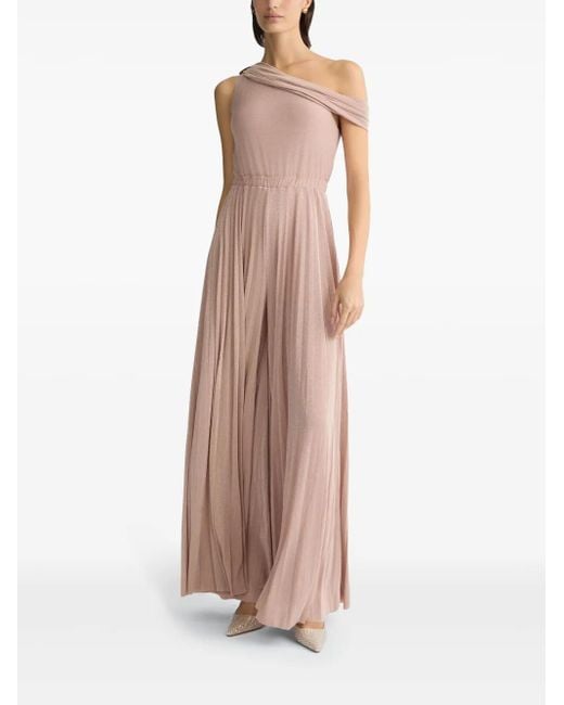 Liu Jo Pink Powder Jumpsuit With Ruffles