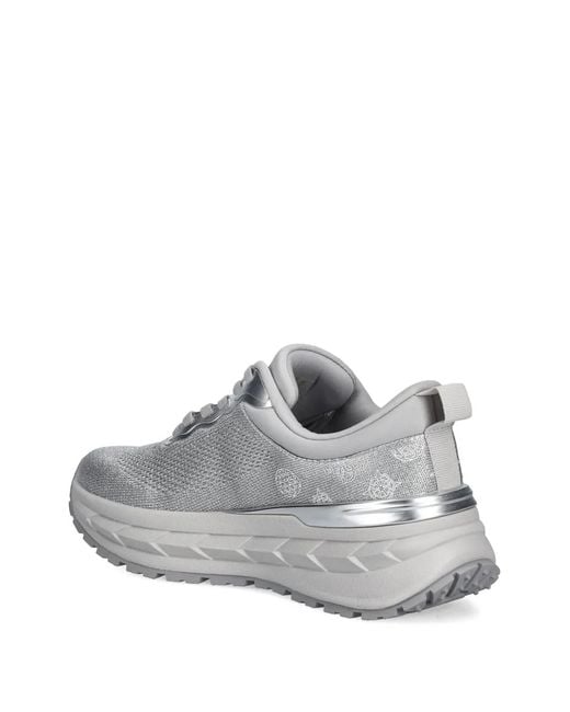 Guess White Runit3 Logo Metallic Trim Sneakers
