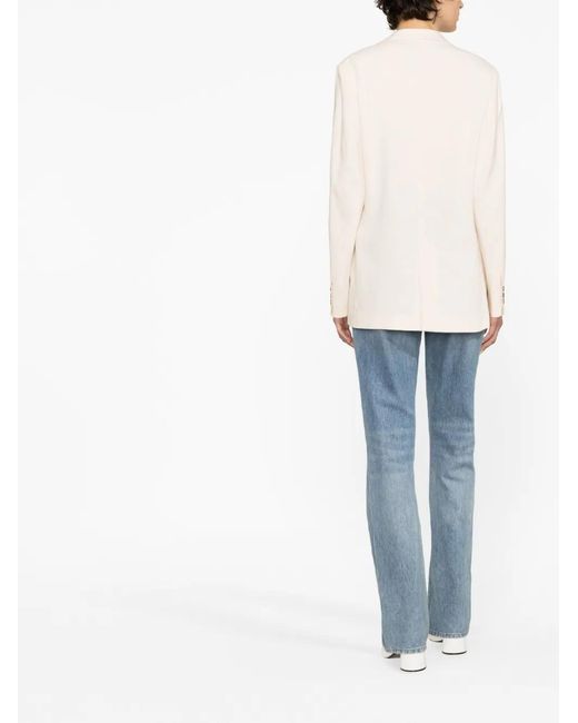 MSGM White Single-Breasted Tie-Fastening Blazer
