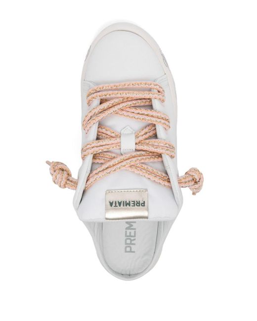 Premiata White Belle Slip-On-Sneakers