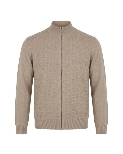 Tombolini Gray Cardigan À Fermeture Zippée Et Effet Tressé for men