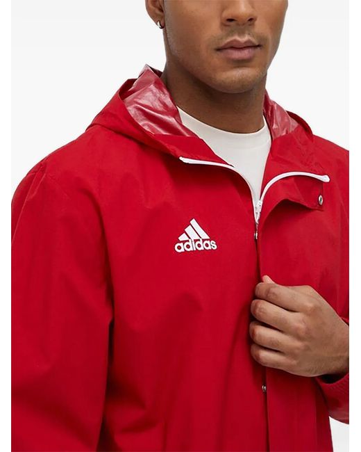Adidas Red Hooded Zip Jacket for men
